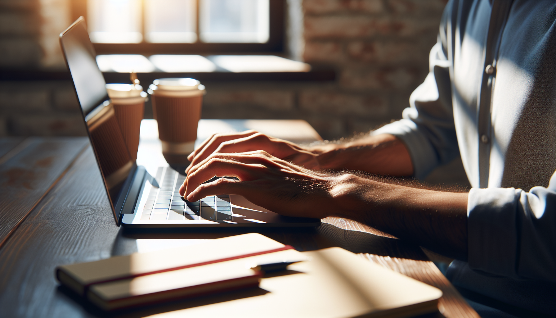 Professional working from home on laptop representing the flexible side of hybrid work UK