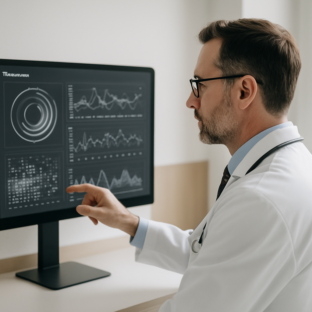 Personalised medicine consultation at a luxury wellness tourism longevity clinic with biomarker analysis