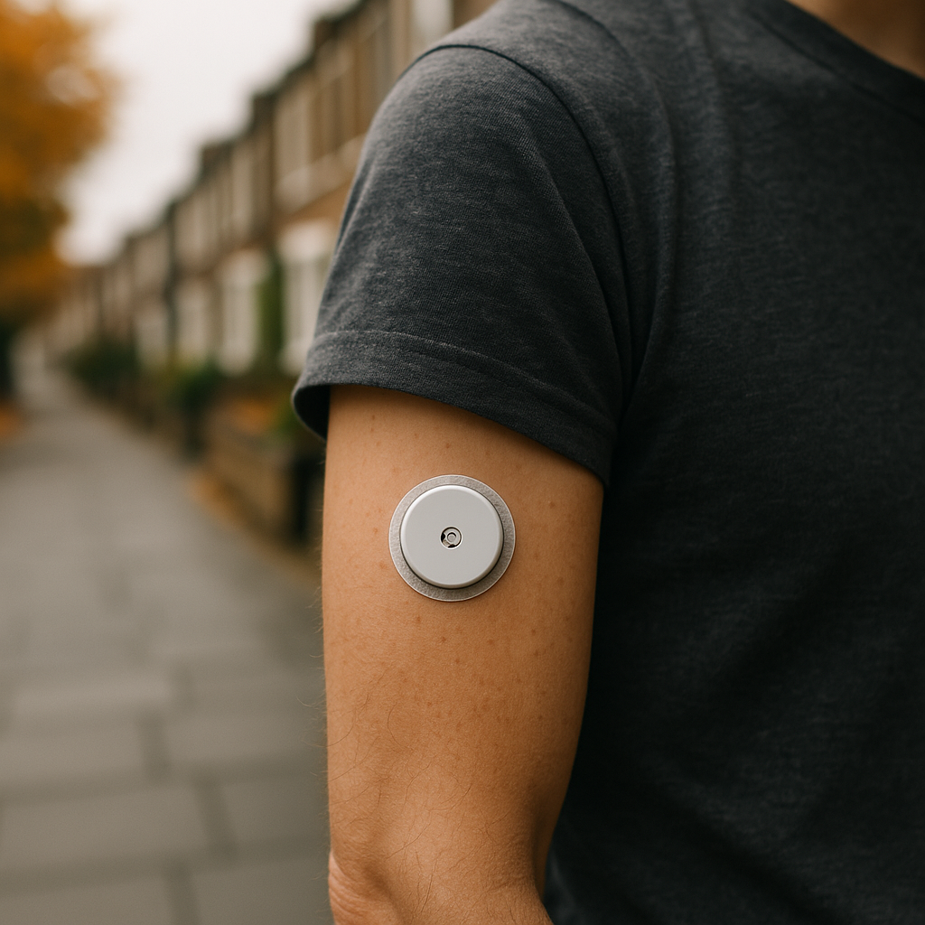 Continuous glucose monitoring sensor worn on the arm, a key longevity treatment in 2026