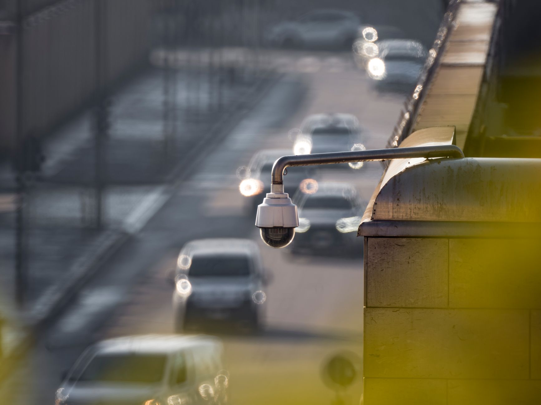 ANPR camera on a British high street, part of the expanding speed camera surveillance UK network